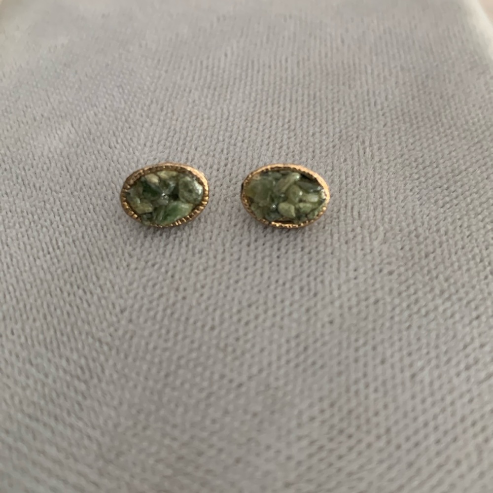 Jade stud earrings